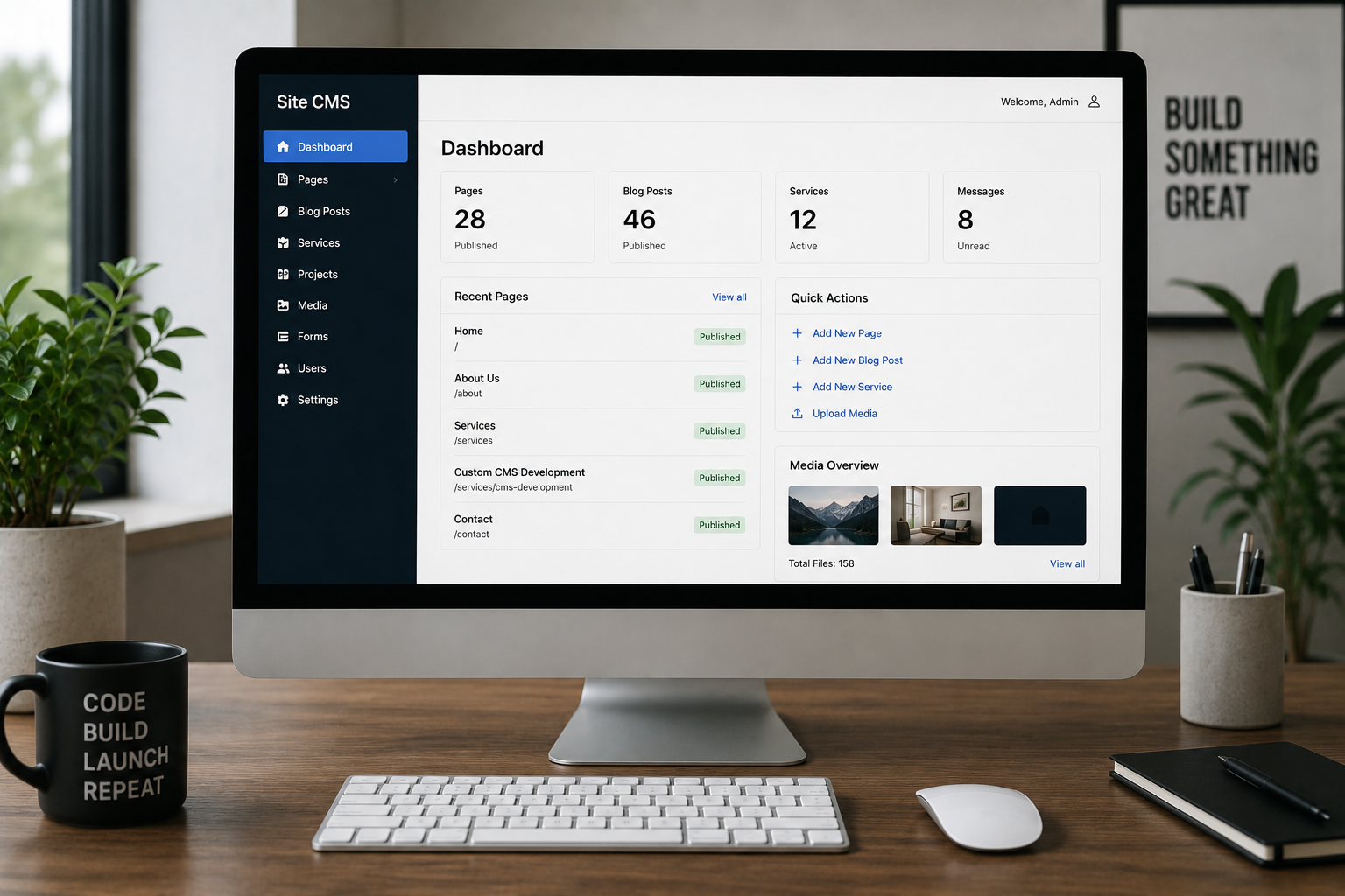 Custom website development and responsive web design